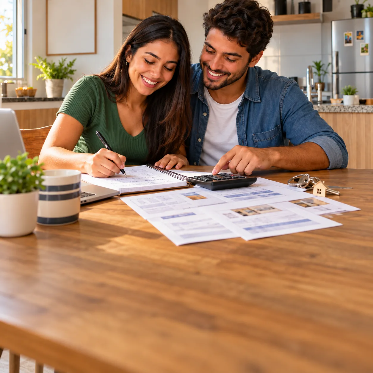 Casal planejando a compra do apartamento